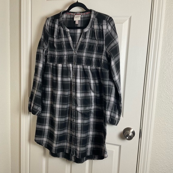 Knox Rose Plaid Black and White Dress size large - Picture 3 of 11